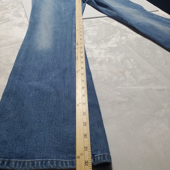 Express Blue Low Rise Flare Leg Denim - Picture 4 of 13